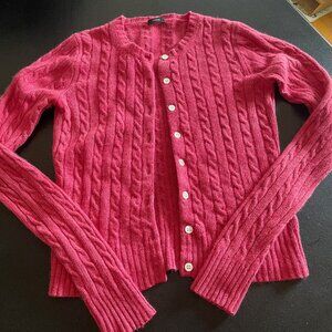 Vintage J. Crew pink cable cardigan sweater
